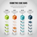 Isometric Cube Bars Infographic Royalty Free Stock Photo