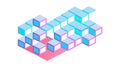 Isometric Cube Blocks Abstract Geometric Pattern, vector design Generative AI Royalty Free Stock Photo
