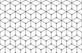 Isometric cube grid seamless pattern. Line isometric grid with editable strokes. Cubic hexagon texture. Rhombus mesh