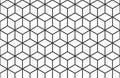 Isometric cube grid seamless pattern. Line isometric grid with editable strokes. Cubic hexagon texture. Rhombus mesh