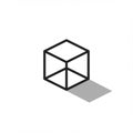 Isometric cube illustration with black outlines. Simple geometric design showing three Royalty Free Stock Photo