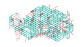 Isometric Cube Network: Abstract Data Architecture, vector design Generative AI Royalty Free Stock Photo