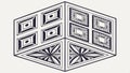 Isometric cube pattern, geometric abstract design vector design Generative AI Royalty Free Stock Photo