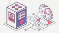 Isometric cube UI design, tech interface, digital display, software element vector design Generative AI Royalty Free Stock Photo