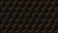 Isometric cubes black with gold seamless pattern. 3D render cubes background Royalty Free Stock Photo