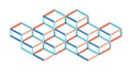 Isometric Cubes Grid Pattern. Structure, Data, and 3D Tech Background, vector design Generative AI Royalty Free Stock Photo