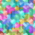 Isometric cubes seamlessly repeatable pattern. 3D background. Vector Royalty Free Stock Photo