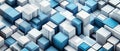 Isometric Cubes: A Three-Dimensional Pattern of Interlocking Cubes, Creating a Dynamic Geometric Visual Effect Royalty Free Stock Photo