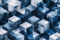 Isometric Cubes: A Three-Dimensional Pattern of Interlocking Cubes, Creating a Dynamic Geometric Visual Effect Royalty Free Stock Photo
