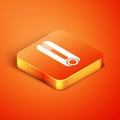 Isometric Curling iron for hair icon isolated on orange background. Hair straightener icon. Vector Illustration