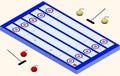 Isometric Curling stadium. Winter sport. elements