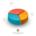 Isometric cycle diagram for infographics. Vector chart with 3 parts, options Royalty Free Stock Photo