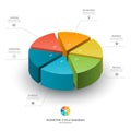 Isometric cycle diagram for infographics. Vector chart with 6 parts, options. Royalty Free Stock Photo