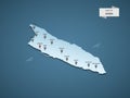 Isometric 3D Aruba vector map concept.
