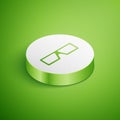 Isometric 3D cinema glasses icon isolated on green background. White circle button. Vector Royalty Free Stock Photo