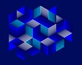 Isometric 3D cubes vector abstract geometric background, abstraction art polygonal graphic design wallpaper, cubic shapes and Royalty Free Stock Photo