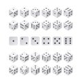 Isometric 3d dice combination. Vector game cubes isolated. Collection for gambling app and casino concept Royalty Free Stock Photo