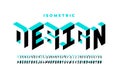 Isometric 3d font design Royalty Free Stock Photo