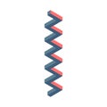 Isometric 3D geometric zigzag stripe. Optical illusion. Stock Vector illustration isolated on white background