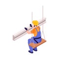 Isometric Ironworker Icon Royalty Free Stock Photo