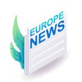 Isometric 3D icon News newspaper, online newspaper. The concept of information dissemination. Cartoon minimal style Royalty Free Stock Photo