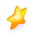 Isometric 3D icon Yellow star. Customer rating feedback, rating, rang, achievements and level. Vector for website