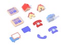 Illustration of 3d isometric icons.