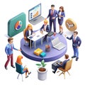 A modern business team collaborating and analyzing data in an office environment Royalty Free Stock Photo
