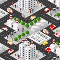 Isometric 3D illustration of the Industrial district city