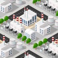 Isometric 3D illustration of the Industrial district city