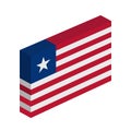 Isometric 3D Flag of Liberia - Vector Illustration Royalty Free Stock Photo