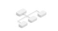Isometric 3D White Blocks Connected by Lines on White Background image photo Royalty Free Stock Photo