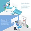 Flat interior of dentist`s office, Oral Radiology Royalty Free Stock Photo