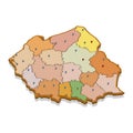 Isometric 3D map of the Poland with regions. Isolated political country map in perspective with administrative divisions Royalty Free Stock Photo