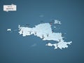 Isometric 3D Mayotte vector map concept. Royalty Free Stock Photo