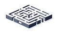 Isometric 3D Maze Puzzle Design, vector design Generative AI Royalty Free Stock Photo