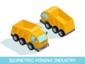 Isometric 3D mining industry icons set 6 image of mining equipment and vehicles isolated on a light background vector illustration Royalty Free Stock Photo