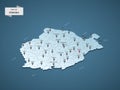 Isometric 3D Romania vector map concept. Royalty Free Stock Photo