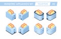 Isometric 3d set of different kitchen toasters Royalty Free Stock Photo