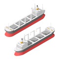 Isometric 3D Transport Boat Ship Bulk Carrier Urban City Element Vector Design