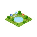 Isometric 3d trees park