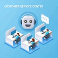 chat bot isometric 3d vector Royalty Free Stock Photo