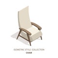 Isometric style 3D vector illustration design interior armchair