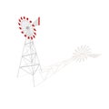 Isometric 3d vector illustration of farm windmill.