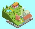 Isometric Dairy Factory Concept