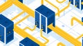 A Isometric Data Center Network Royalty Free Stock Photo
