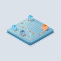Isometric Data Center Network Visualization Royalty Free Stock Photo