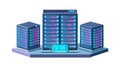 Isometric Data Center with Server Racks for Cloud Computing, vector design Generative AI Royalty Free Stock Photo