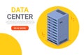 Isometric data center technology server backup big block storage digital database website