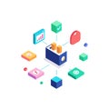 Isometric Data Network Storage System Illustration Royalty Free Stock Photo